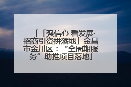 「强信心 看发展·招商引资拼落地」金昌市金川区：“全周期服务”助推项目落地