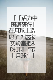 「活力中国调研行」在月球上造房子？这家实验室把3D打印“带上月球”