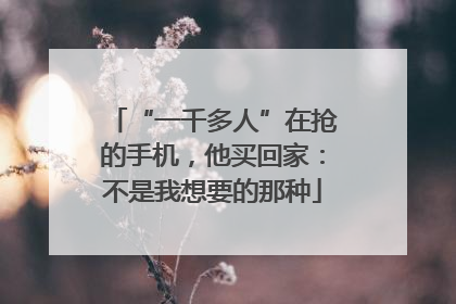 “一千多人”在抢的手机，他买回家：不是我想要的那种