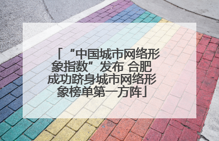 “中国城市网络形象指数”发布 合肥成功跻身城市网络形象榜单第一方阵
