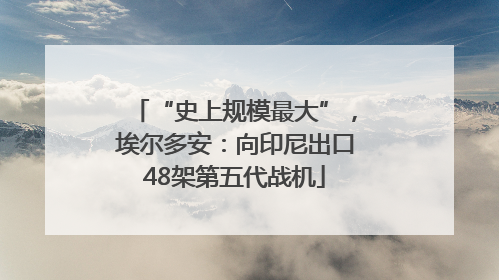 “史上规模最大”，埃尔多安：向印尼出口48架第五代战机