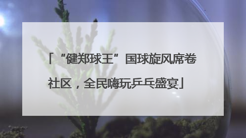 “健郑球王”国球旋风席卷社区，全民嗨玩乒乓盛宴
