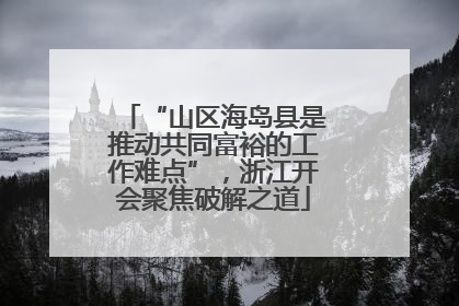 “山区海岛县是推动共同富裕的工作难点”，浙江开会聚焦破解之道