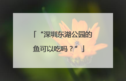 “深圳东湖公园的鱼可以吃吗？”