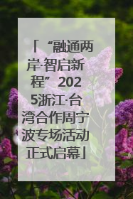 “融通两岸·智启新程”2025浙江·台湾合作周宁波专场活动正式启幕