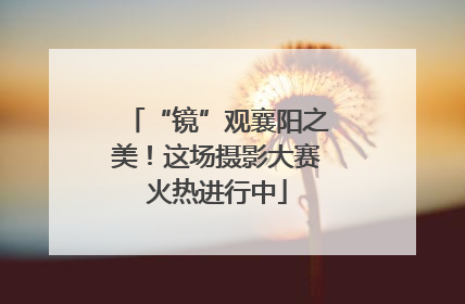 “镜”观襄阳之美！这场摄影大赛火热进行中