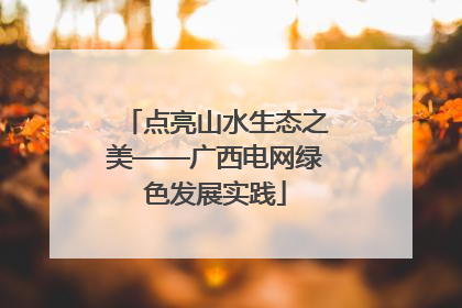 点亮山水生态之美——广西电网绿色发展实践