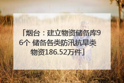烟台：建立物资储备库96个 储备各类防汛抗旱类物资186.52万件