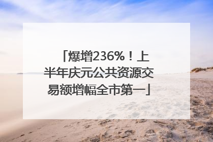 爆增236%！上半年庆元公共资源交易额增幅全市第一
