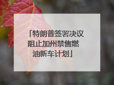 特朗普签署决议 阻止加州禁售燃油新车计划