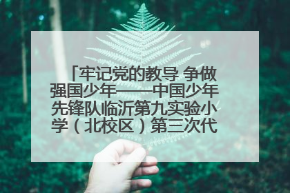 牢记党的教导 争做强国少年——中国少年先锋队临沂第九实验小学（北校区）第三次代表大会胜利召开