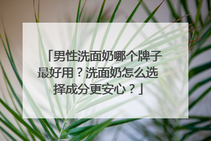 男性洗面奶哪个牌子最好用？洗面奶怎么选择成分更安心？