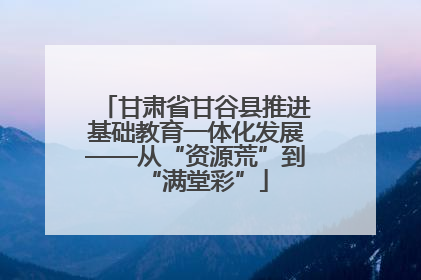 甘肃省甘谷县推进基础教育一体化发展——从“资源荒”到“满堂彩”