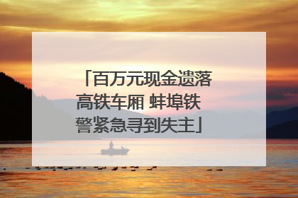 百万元现金遗落高铁车厢 蚌埠铁警紧急寻到失主