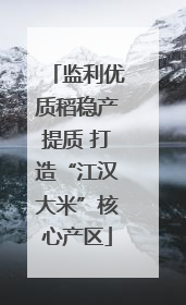 监利优质稻稳产提质 打造“江汉大米”核心产区