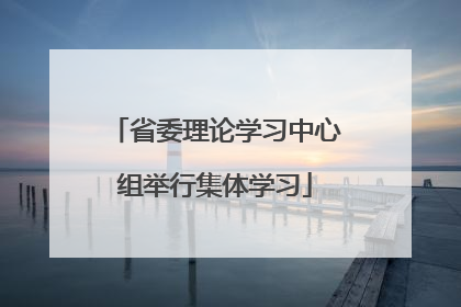 省委理论学习中心组举行集体学习