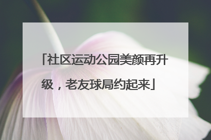社区运动公园美颜再升级，老友球局约起来