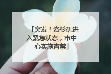 突发！洛杉矶进入紧急状态，市中心实施宵禁