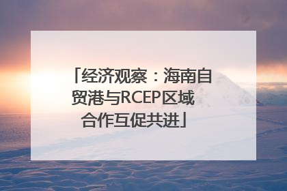 经济观察：海南自贸港与RCEP区域合作互促共进