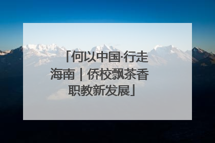 何以中国·行走海南｜侨校飘茶香 职教新发展