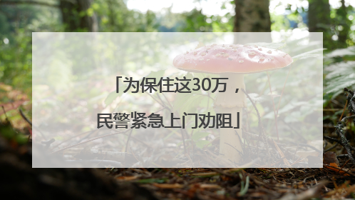 为保住这30万，民警紧急上门劝阻