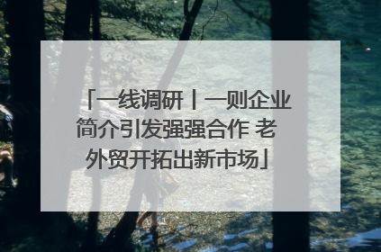 一线调研丨一则企业简介引发强强合作 老外贸开拓出新市场
