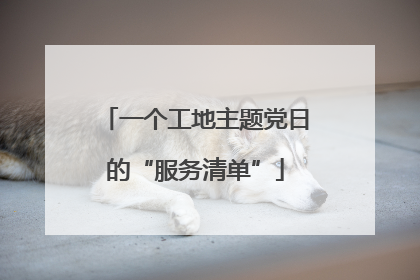 一个工地主题党日的“服务清单”