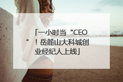 一小时当“CEO”！岳麓山大科城创业经纪人上线
