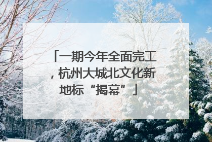一期今年全面完工，杭州大城北文化新地标“揭幕”