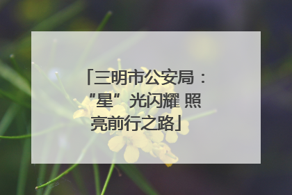 三明市公安局：“星”光闪耀 照亮前行之路