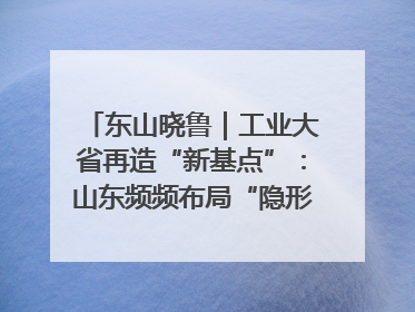 东山晓鲁｜工业大省再造“新基点”：山东频频布局“隐形冠军”背后
