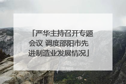 严华主持召开专题会议 调度邵阳市先进制造业发展情况