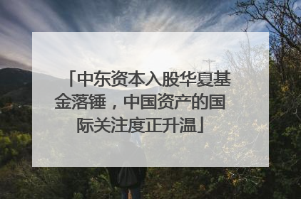 中东资本入股华夏基金落锤，中国资产的国际关注度正升温