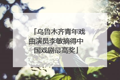 乌鲁木齐青年戏曲演员李敏摘得中国戏剧最高奖