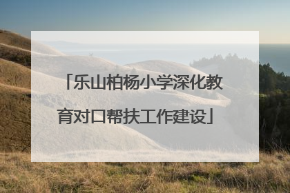 乐山柏杨小学深化教育对口帮扶工作建设