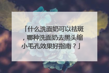 什么洗面奶可以祛斑，哪种洗面奶去黑头缩小毛孔效果好指南？