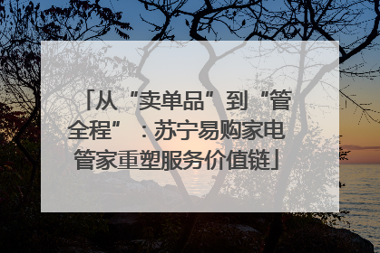 从“卖单品”到“管全程”：苏宁易购家电管家重塑服务价值链