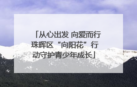 从心出发 向爱而行 珠晖区“向阳花”行动守护青少年成长