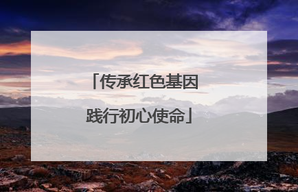 传承红色基因 践行初心使命