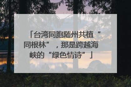 台湾同胞随州共植“同根林”，那是跨越海峡的“绿色情诗”
