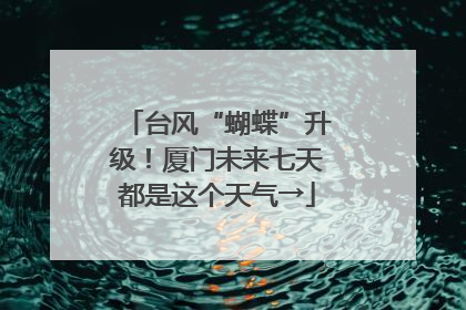 台风“蝴蝶”升级！厦门未来七天都是这个天气→