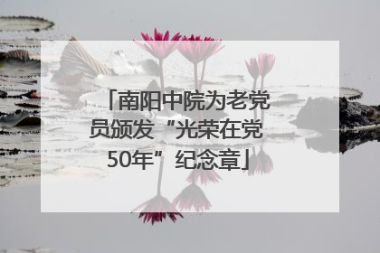 南阳中院为老党员颁发“光荣在党50年”纪念章