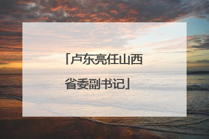 卢东亮任山西省委副书记
