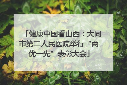 健康中国看山西：大同市第二人民医院举行“两优一先”表彰大会