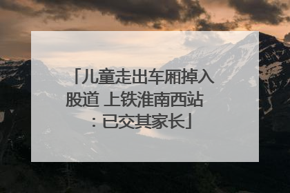 儿童走出车厢掉入股道 上铁淮南西站：已交其家长