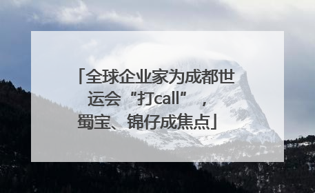 全球企业家为成都世运会“打call”，蜀宝、锦仔成焦点
