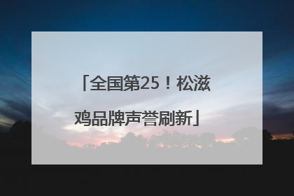 全国第25！松滋鸡品牌声誉刷新