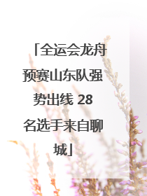 全运会龙舟预赛山东队强势出线 28名选手来自聊城