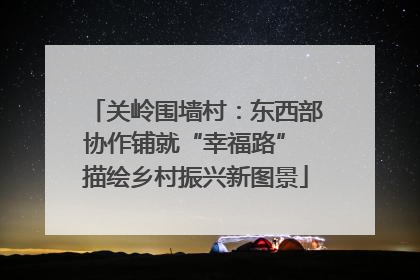 关岭围墙村：东西部协作铺就“幸福路” 描绘乡村振兴新图景