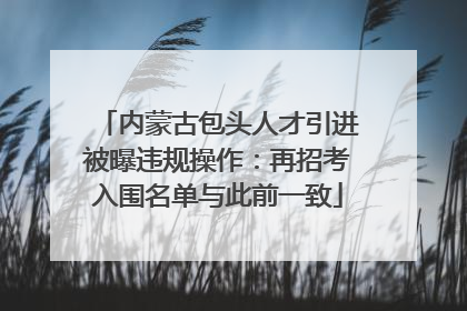 内蒙古包头人才引进被曝违规操作：再招考入围名单与此前一致